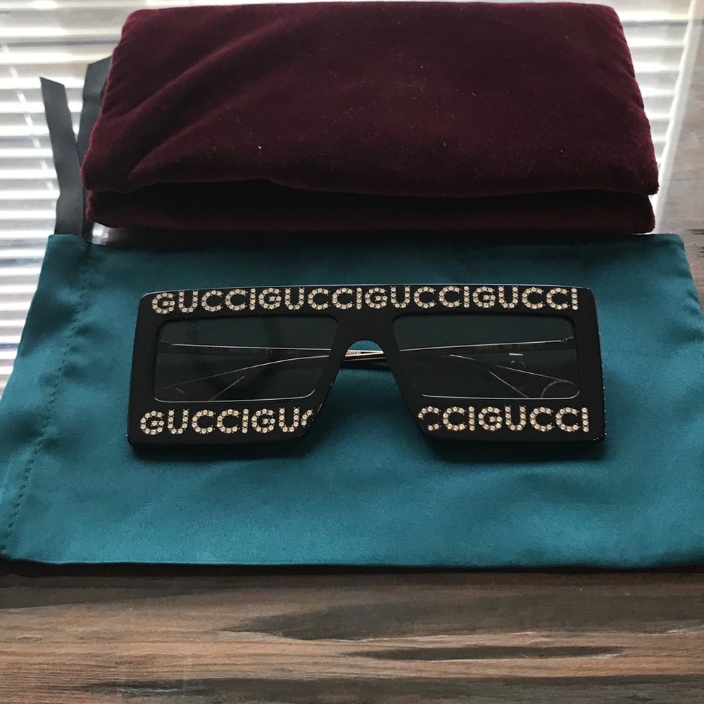 Gucci Black Mask-Frame Acetate Sunglasses